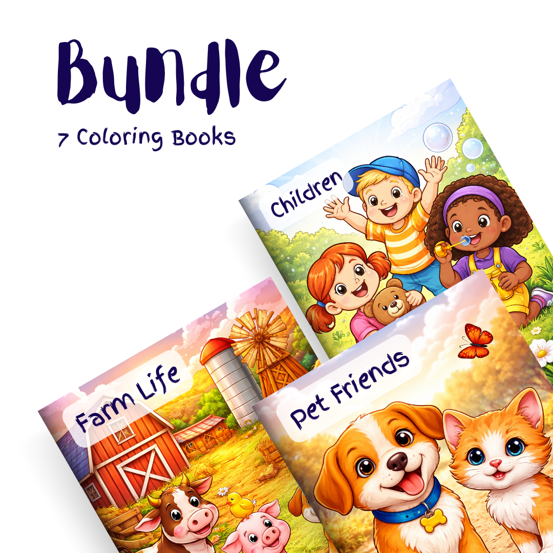 Cozy Kids Favorites Bundle – 7 Coloring Books