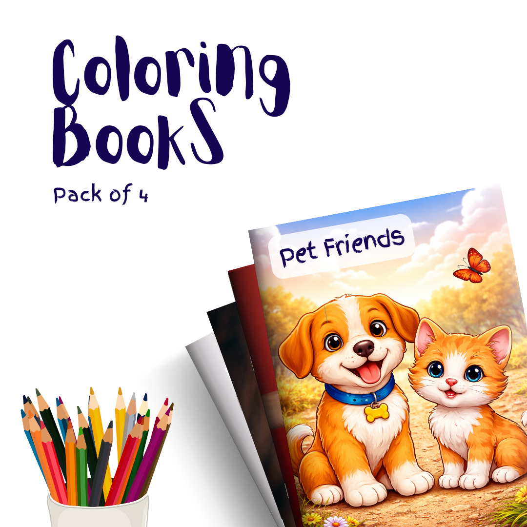 Pet Friends – 4 Coloring Books